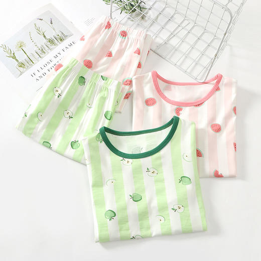 儿童短袖家居服套装夏天薄款优可丝男童女童睡衣套装类似莫代尔【110cm-130cm】 商品图2