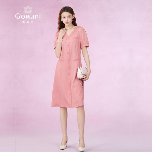 乔万尼真丝连衣裙桑蚕丝法式复古显瘦收腰气质ET2E307 商品图3