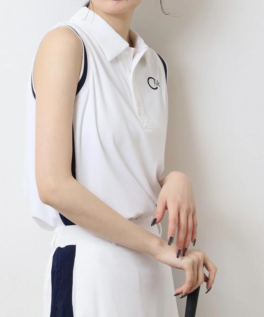 CECIL MCBEE 高尔夫 女士 侧褶无袖短袖翻领Polo衫针织刺绣logo 商品图1