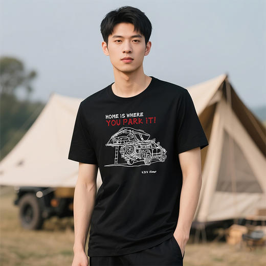 自由基地夏季新品男女通勤款户外休闲改装越野车露营风短袖t恤衫 NMT-2228 商品图0