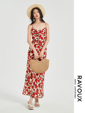 272139910印花桑蚕丝吊带裙