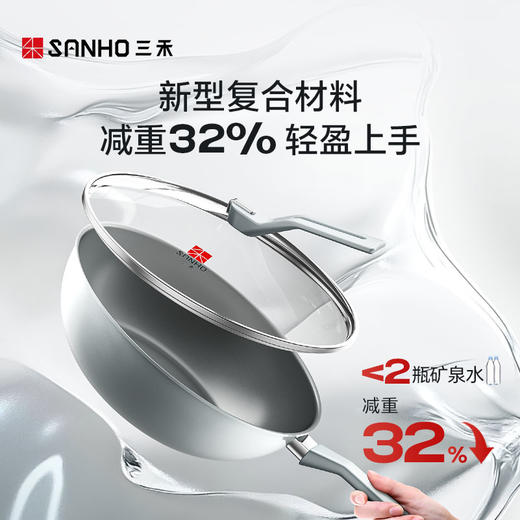 【自用推荐 性价比款】三禾钻石陶钛不粘锅 | 陶瓷涂层、健康不粘耐用、轻量锅身、煎炒无压力、电磁炉燃气灶适用 商品图6