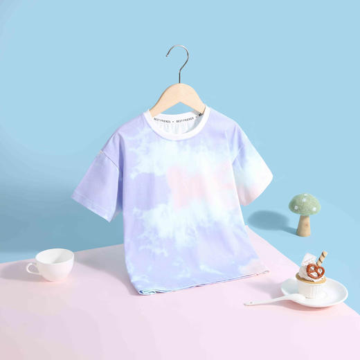 【90-140】男女童夏款扎染短袖T恤100%棉 商品图2
