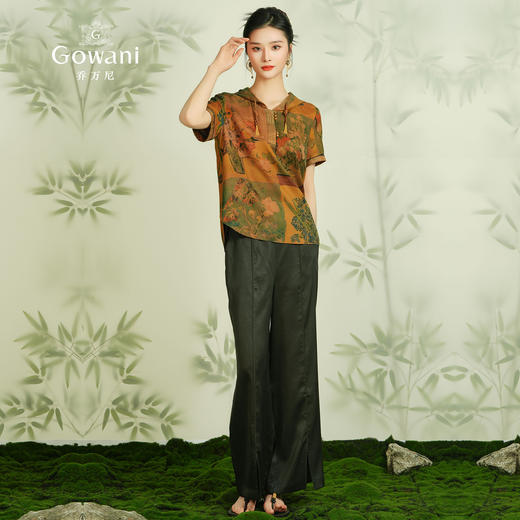 【香云纱】乔万尼重磅真丝香云纱阔腿裤复古中式气质设计EM2F838 商品图3