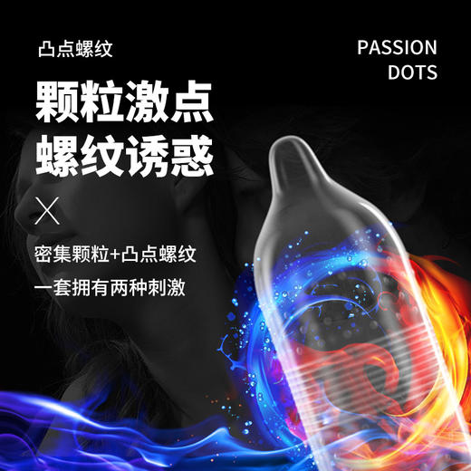 第六感避孕套超薄冰火三合一18只 螺纹大颗粒安全套女用 情趣狼牙套男用 商品图4