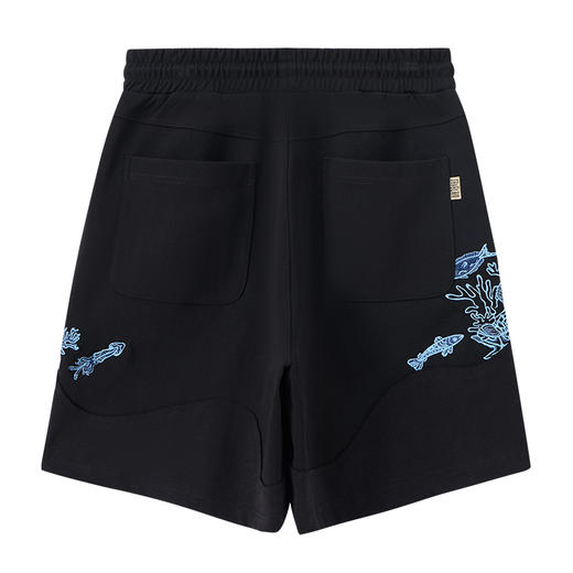 ONIARAI/鬼洗25春夏新品泥棒蓝微笑天使绣花针织短裤男 N540171 商品图4