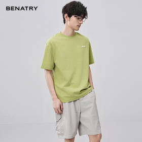 贝纳川特殊面料定制小标款圆领短袖T恤ECF214008