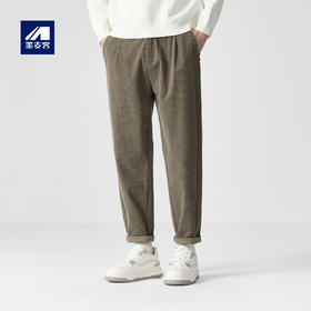 墨麦客简约小直筒休闲裤子男2023冬季新款立体条绒男士长裤90752