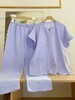 松植屋女士纯色全棉绉布短袖长裤套装女款纱布睡衣家居服 商品缩略图0