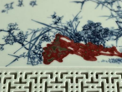 【家有好器】景德镇青花釉里红手绘花中君子带壶承三才盖碗《梅兰竹菊》 商品图7