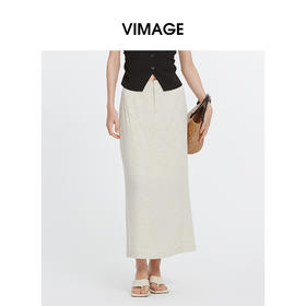 VIMAGE纬漫纪夏季新款时尚高级气质高腰显瘦半身裙V2106716