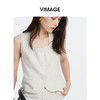 VIMAGE纬漫纪夏季新款气质方领时尚百搭显瘦纯色无袖短款上衣V2103731 商品缩略图3