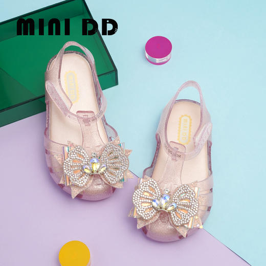MINIDD童鞋可爱轻便女童鞋凉爽透气沙滩鞋女童蝴蝶结公主鞋MNDD24-22 商品图0