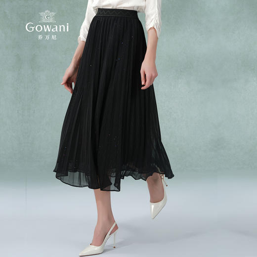 乔万尼半身裙女夏季新款百褶半裙显瘦百搭EM2D769 商品图1