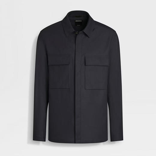ZEGNA 杰尼亚 男士 Oasi Lino 亚麻外套衬衫 藏蓝色 UFV60A9 SOT10B B09 商品图0