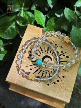 三生无限红宝石白水晶能量手链