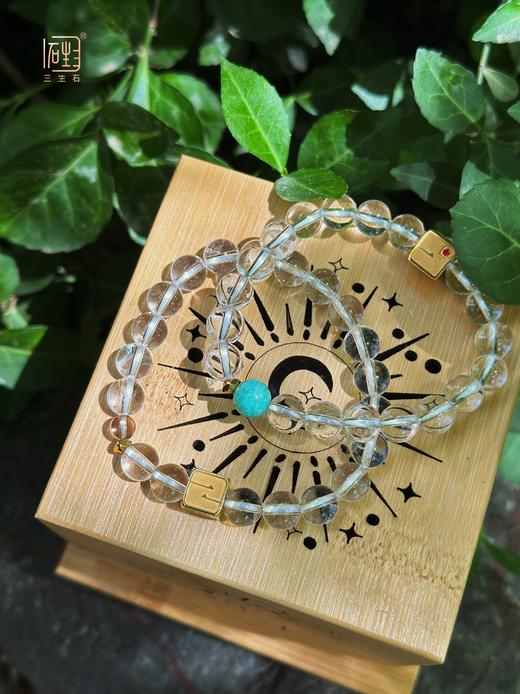 三生无限红宝石白水晶能量手链 商品图0