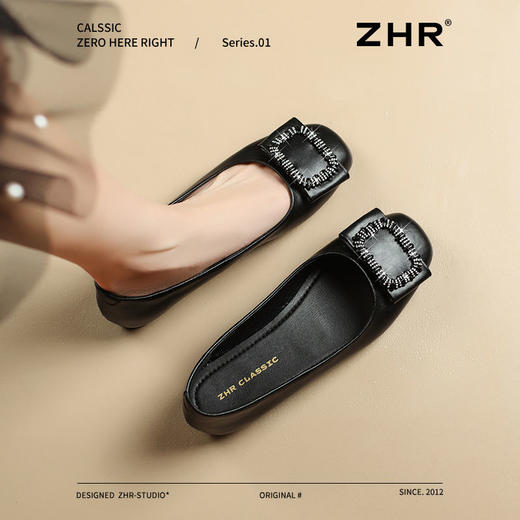 ZHR则则真皮一脚蹬单鞋软底豆豆鞋妈妈鞋2025新款气质百搭女鞋子 商品图6