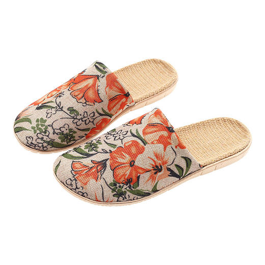 雀说 【2双】透气亚麻四季居家布艺凉拖鞋（颜色备注） 商品图4