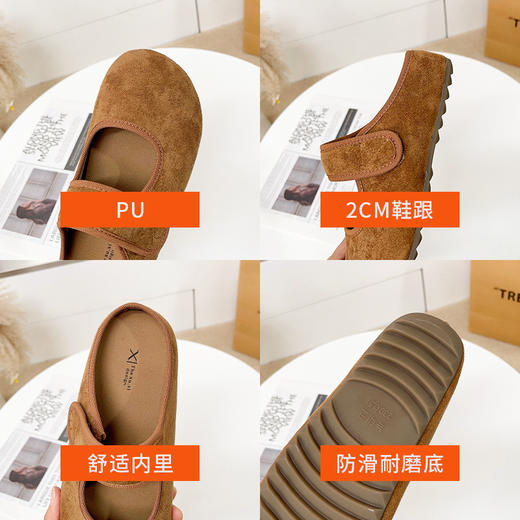 【72小时内发出】多巴胺女厚底玛丽珍包头拖鞋博肯鞋 商品图1