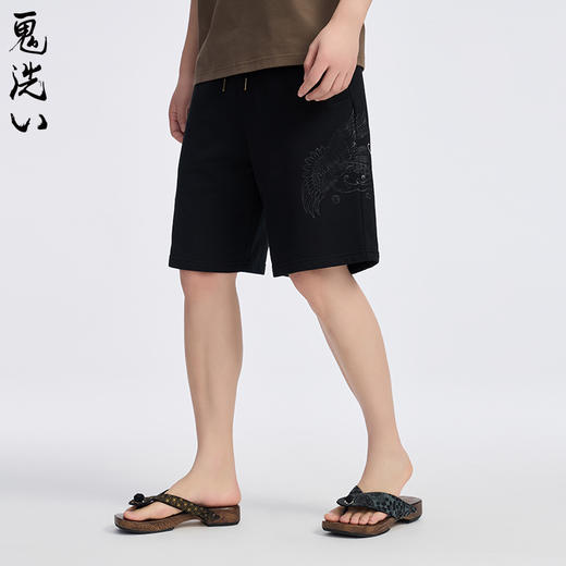 ONIARAI/鬼洗25春夏新品泥棒蓝宝船绘绣花针织短裤男式 N540170 商品图2