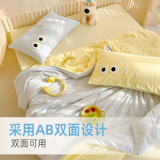 ³【匹鲁家夏被三件套/四件套】夏被+床单+枕套 水洗棉面料 可水洗机洗 XN03-CRMM-PL 商品图2