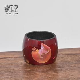 臻宝堂盖置大漆石榴壶盖托架金属纯手工摆件高端茶具配件宋韵系列榴实盖置