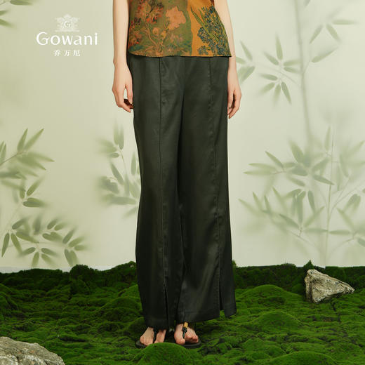 【香云纱】乔万尼重磅真丝香云纱阔腿裤复古中式气质设计EM2F838 商品图2