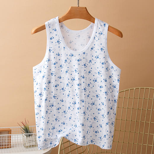 雀说2件装中老年女士纯棉背心大码妈妈老人宽松奶奶全棉汗衫夏薄马甲文化ALYMB02 商品图2