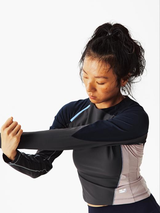 CryingCenter 拼接分割结构速干跑步运动训练服长袖 哭喊中心 商品图3