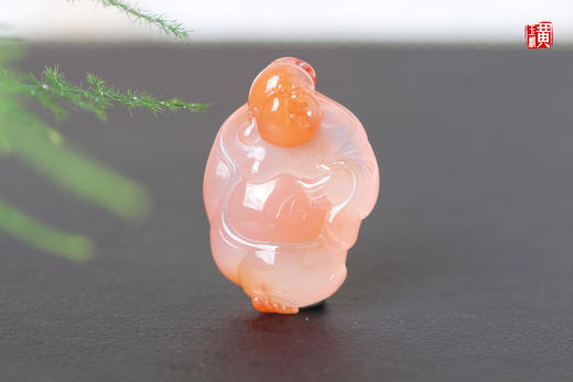 【福气满满】南红冰飘弥勒佛吊坠，配精美挂绳 商品图0