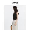 VIMAGE纬漫纪时尚通勤抽褶收腰V领显瘦马甲无袖上衣夏季新款VB2413304 商品缩略图1