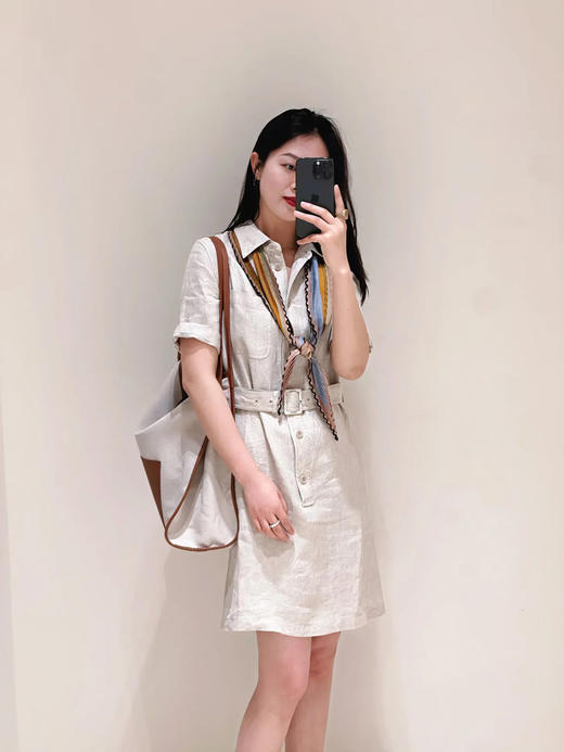 【高品质私服】【IC亚麻斜纹及膝连衣裙】G1326-CC【无标出货 介意慎拍】 商品图5