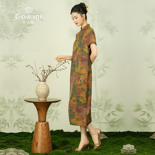 【浮世绘】【香云纱】乔万尼24mm重磅真丝连衣裙复古祥云设计EM2E796 商品图2