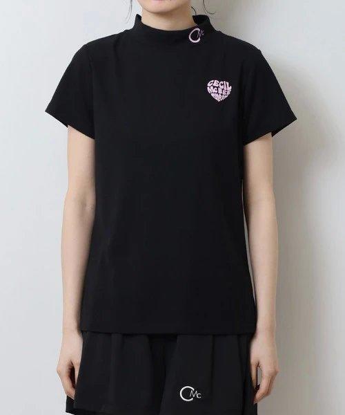 CECIL McBEE green 高尔夫女士 爱心字母印花半高领短袖 宽松百搭T恤 商品图12