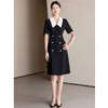 IWY/气质名媛黑色小香风拼接西装连衣裙女短袖双排扣中长裙25Q767 商品缩略图2