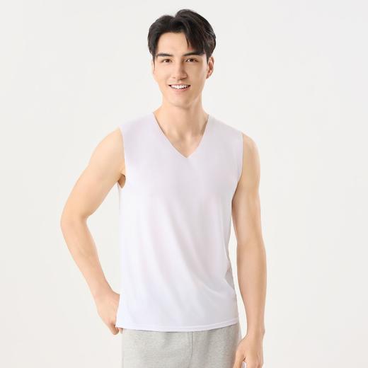 【无痕冰丝凉感背心】运动无束缚超大弹力，凉感丝滑轻薄透气，透气不黏汗肤感冰冰凉，新款冰丝宽肩背心180克升级透气速干坎肩打底QQ 商品图4