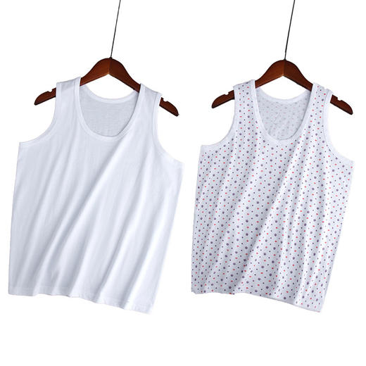 雀说2件装中老年女士纯棉背心大码妈妈老人宽松奶奶全棉汗衫夏薄马甲文化ALYMB02 商品图7