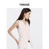 VIMAGE纬漫纪浅粉色百搭V领单排扣修身百搭马夹背心2025春季新款V2303914 商品缩略图2