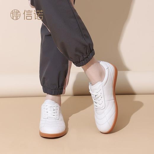 信诺正宗头层牛皮太极鞋女武术练功表演运动鞋真皮舒适软底散步鞋5C1655-8 商品图6