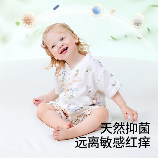 贝肽斯新生婴儿衣服夏季薄款竹棉连体衣男女宝宝短袖连身睡衣爬服 商品图1