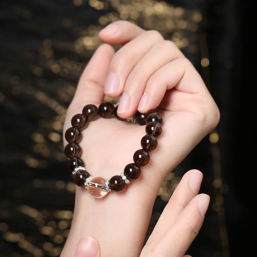 【新品】灵机生活馆茶晶白水晶手链  商品图2