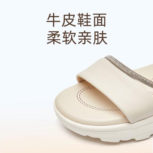 信诺真皮舒适平底凉鞋女款2025新款夏厚底踩屎感不累脚轻便妈妈鞋5L256-1 商品图1