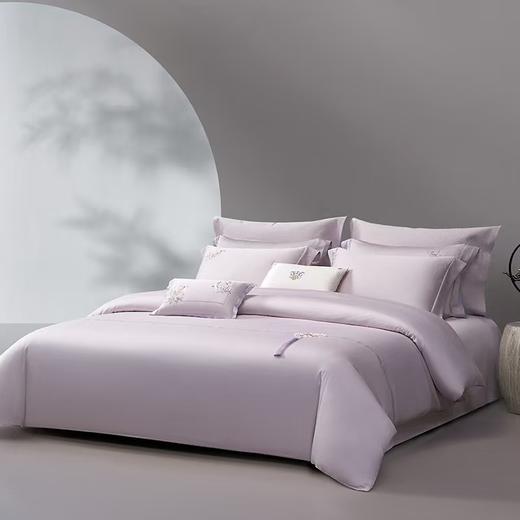 梦洁 云锦缎四件套 蒸蒸日上（香炉紫） 商品图1