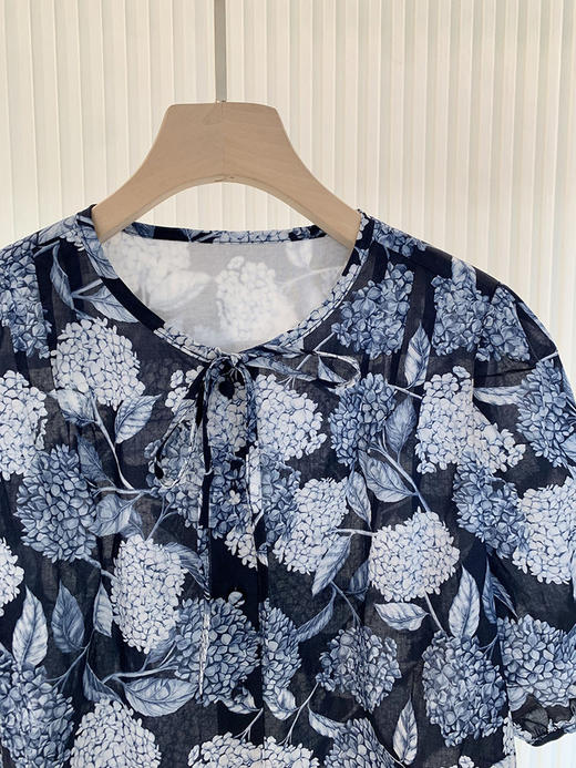 【高品质私服】【IC抗皱全棉印花布短袖花式上衣】绣球花印花，绽放艺术之美G1315-CC【无标出货 介意慎拍】 商品图11