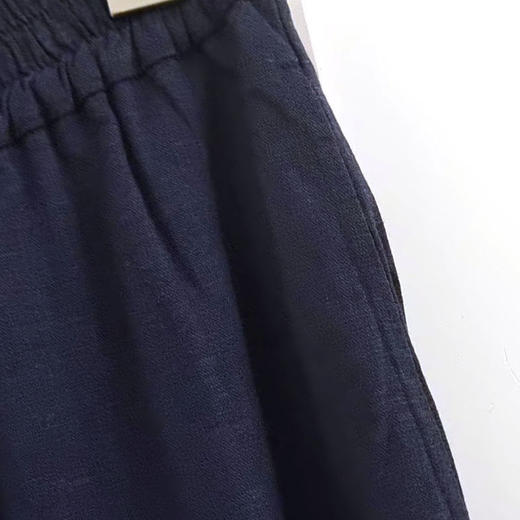 VIVIAN LIU薇薇安刘D2445008初秋女装新款时尚松紧腰苎麻休闲长裤 商品图3