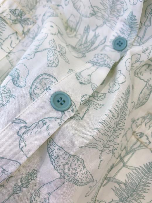 -松植屋女款藤蔓长袖纱布睡裙100%棉，双层柔纱软亲肤，越洗越软，夏季吸汗透气，长度过膝 商品图6