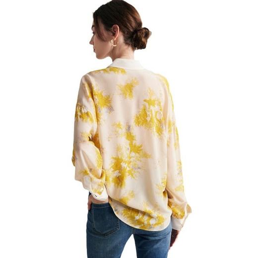 真丝衬衫女2025春夏新款100%双绉印花宽松廓形桑蚕丝上衣 商品图4