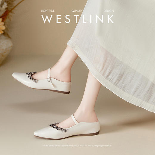 西遇包头尖头半拖鞋女外穿2025新款春夏绝美法式银色一脚蹬穆勒鞋V0156617 商品图1