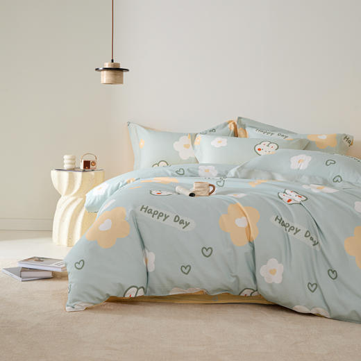 多喜爱/美眠康 100%全棉新疆斜纹印花四件套 杏花语/你好夏天/紫丁花开/粉枝蔓雨 商品图3